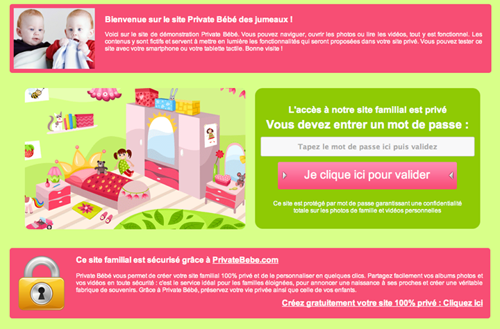 Connexion PrivateBebe Page de connexion